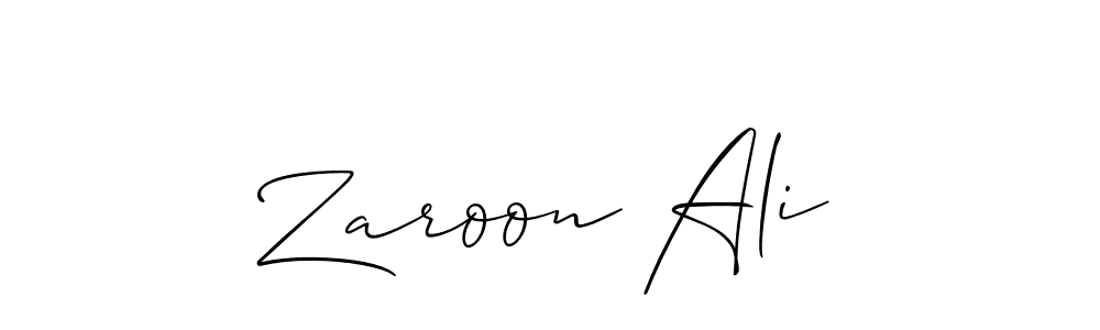 How to make Zaroon Ali signature? Allison_Script is a professional autograph style. Create handwritten signature for Zaroon Ali name. Zaroon Ali signature style 2 images and pictures png