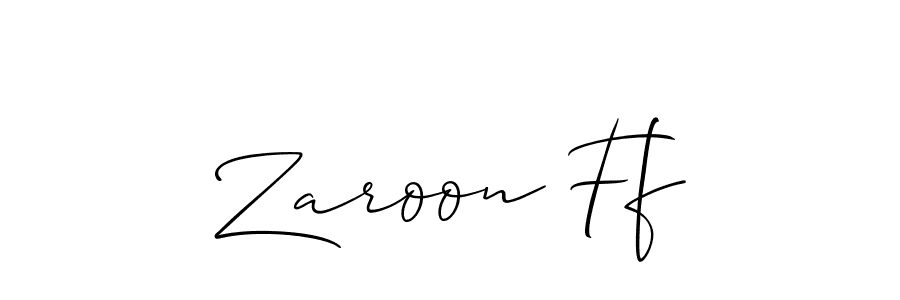 How to make Zaroon Ff name signature. Use Allison_Script style for creating short signs online. This is the latest handwritten sign. Zaroon Ff signature style 2 images and pictures png