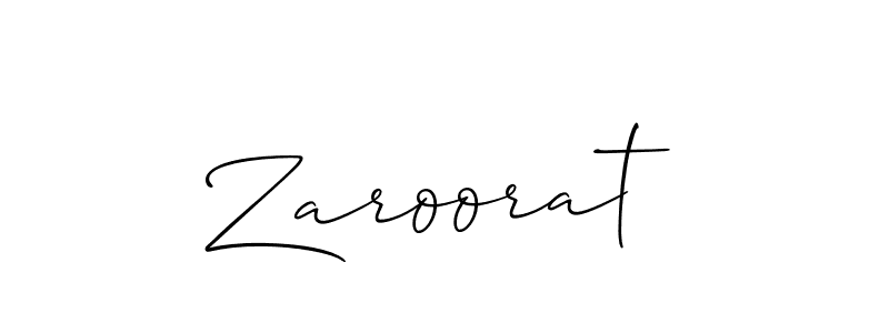 Create a beautiful signature design for name Zaroorat. With this signature (Allison_Script) fonts, you can make a handwritten signature for free. Zaroorat signature style 2 images and pictures png