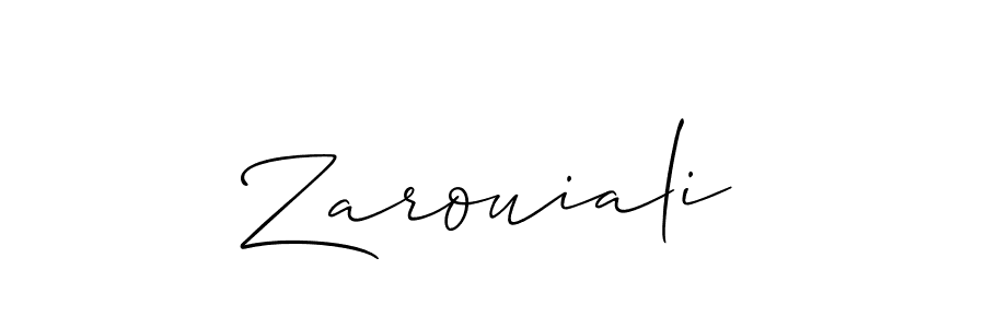 Use a signature maker to create a handwritten signature online. With this signature software, you can design (Allison_Script) your own signature for name Zarouiali. Zarouiali signature style 2 images and pictures png