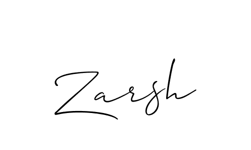 The best way (Allison_Script) to make a short signature is to pick only two or three words in your name. The name Zarsh include a total of six letters. For converting this name. Zarsh signature style 2 images and pictures png