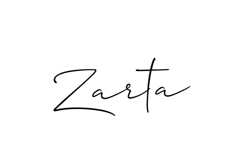 How to make Zarta name signature. Use Allison_Script style for creating short signs online. This is the latest handwritten sign. Zarta signature style 2 images and pictures png