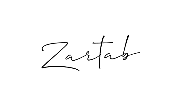 It looks lik you need a new signature style for name Zartab. Design unique handwritten (Allison_Script) signature with our free signature maker in just a few clicks. Zartab signature style 2 images and pictures png