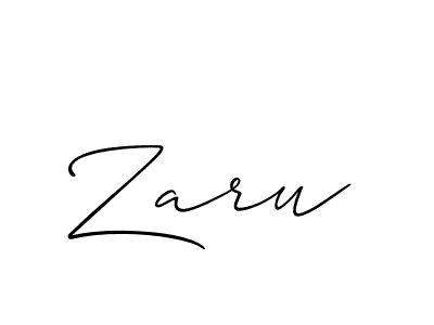 Design your own signature with our free online signature maker. With this signature software, you can create a handwritten (Allison_Script) signature for name Zaru. Zaru signature style 2 images and pictures png