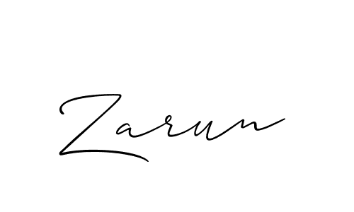 Zarun stylish signature style. Best Handwritten Sign (Allison_Script) for my name. Handwritten Signature Collection Ideas for my name Zarun. Zarun signature style 2 images and pictures png