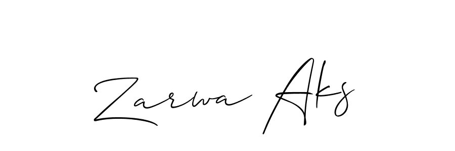 Make a beautiful signature design for name Zarwa Aks. Use this online signature maker to create a handwritten signature for free. Zarwa Aks signature style 2 images and pictures png