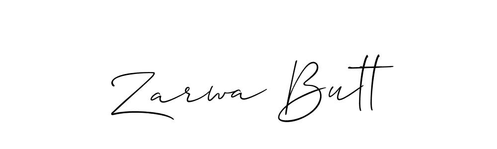 It looks lik you need a new signature style for name Zarwa Butt. Design unique handwritten (Allison_Script) signature with our free signature maker in just a few clicks. Zarwa Butt signature style 2 images and pictures png