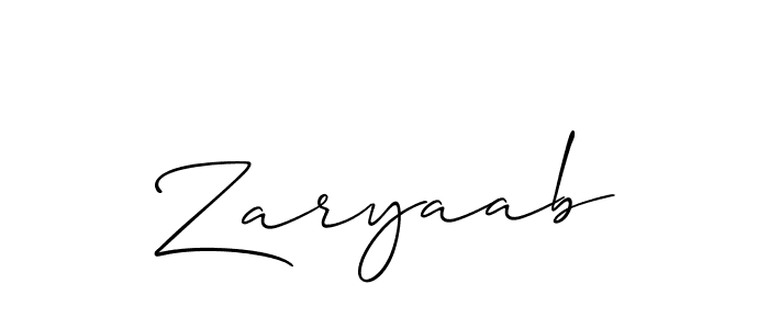 Zaryaab stylish signature style. Best Handwritten Sign (Allison_Script) for my name. Handwritten Signature Collection Ideas for my name Zaryaab. Zaryaab signature style 2 images and pictures png