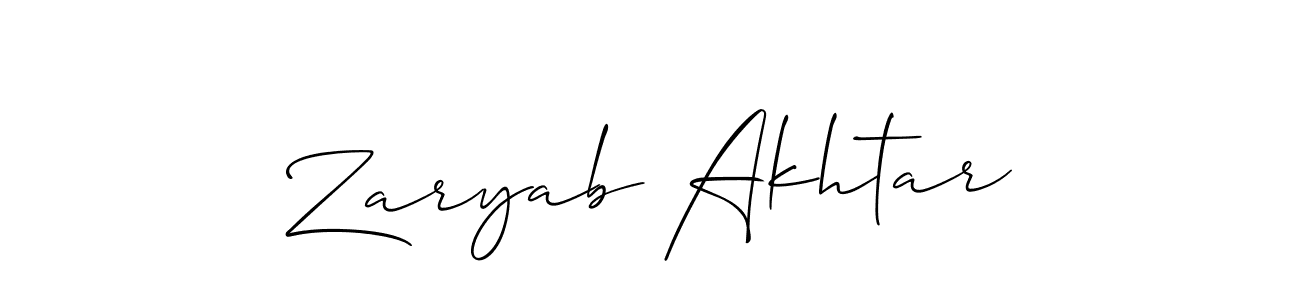 if you are searching for the best signature style for your name Zaryab Akhtar. so please give up your signature search. here we have designed multiple signature styles  using Allison_Script. Zaryab Akhtar signature style 2 images and pictures png
