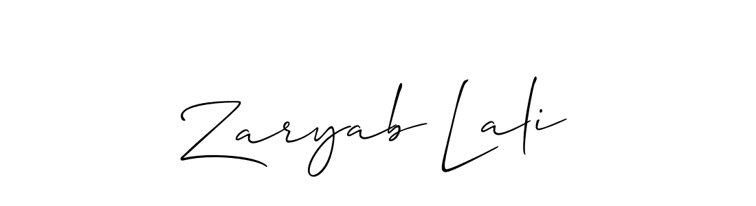 Use a signature maker to create a handwritten signature online. With this signature software, you can design (Allison_Script) your own signature for name Zaryab Lali. Zaryab Lali signature style 2 images and pictures png