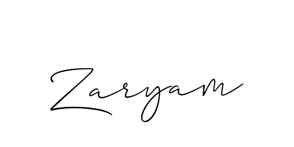Similarly Allison_Script is the best handwritten signature design. Signature creator online .You can use it as an online autograph creator for name Zaryam. Zaryam signature style 2 images and pictures png