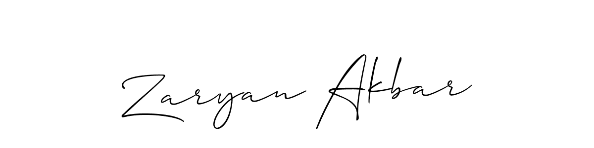 Zaryan Akbar stylish signature style. Best Handwritten Sign (Allison_Script) for my name. Handwritten Signature Collection Ideas for my name Zaryan Akbar. Zaryan Akbar signature style 2 images and pictures png