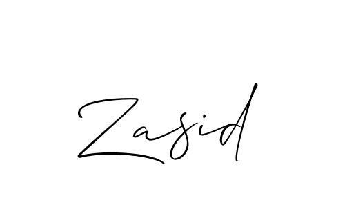 The best way (Allison_Script) to make a short signature is to pick only two or three words in your name. The name Zasid include a total of six letters. For converting this name. Zasid signature style 2 images and pictures png