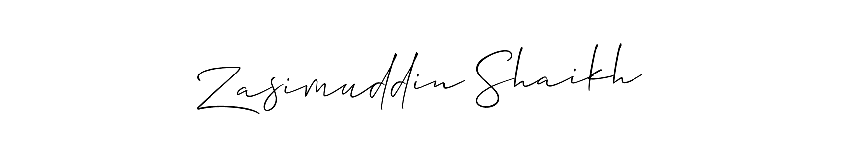 The best way (Allison_Script) to make a short signature is to pick only two or three words in your name. The name Zasimuddin Shaikh include a total of six letters. For converting this name. Zasimuddin Shaikh signature style 2 images and pictures png