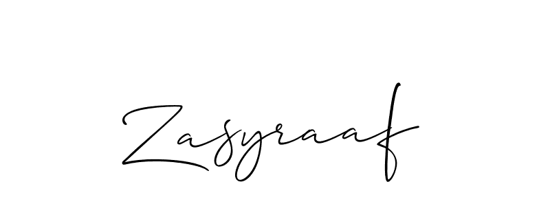 Zasyraaf stylish signature style. Best Handwritten Sign (Allison_Script) for my name. Handwritten Signature Collection Ideas for my name Zasyraaf. Zasyraaf signature style 2 images and pictures png