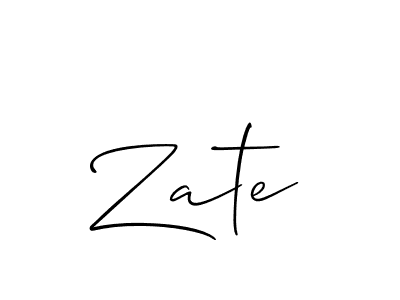 Create a beautiful signature design for name Zate. With this signature (Allison_Script) fonts, you can make a handwritten signature for free. Zate signature style 2 images and pictures png