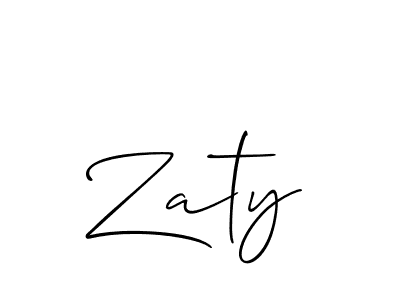 How to make Zaty name signature. Use Allison_Script style for creating short signs online. This is the latest handwritten sign. Zaty signature style 2 images and pictures png