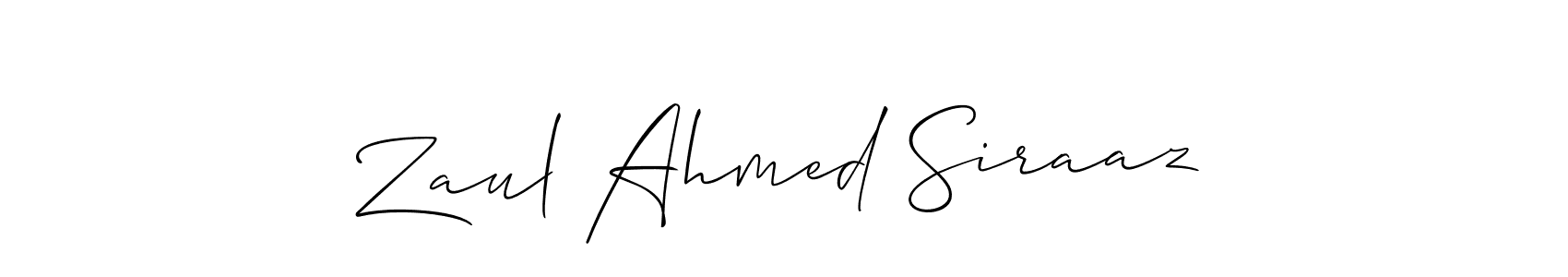 How to Draw Zaul Ahmed Siraaz signature style? Allison_Script is a latest design signature styles for name Zaul Ahmed Siraaz. Zaul Ahmed Siraaz signature style 2 images and pictures png