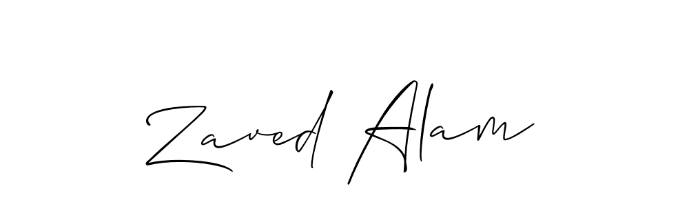 The best way (Allison_Script) to make a short signature is to pick only two or three words in your name. The name Zaved Alam include a total of six letters. For converting this name. Zaved Alam signature style 2 images and pictures png