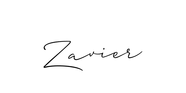 Use a signature maker to create a handwritten signature online. With this signature software, you can design (Allison_Script) your own signature for name Zavier. Zavier signature style 2 images and pictures png