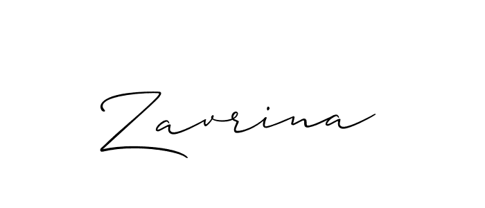 How to make Zavrina signature? Allison_Script is a professional autograph style. Create handwritten signature for Zavrina name. Zavrina signature style 2 images and pictures png