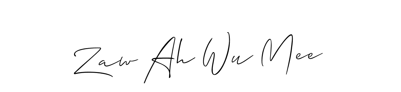 Also You can easily find your signature by using the search form. We will create Zaw Ah Wu Mee name handwritten signature images for you free of cost using Allison_Script sign style. Zaw Ah Wu Mee signature style 2 images and pictures png