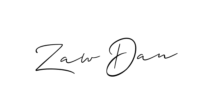 How to Draw Zaw Dan signature style? Allison_Script is a latest design signature styles for name Zaw Dan. Zaw Dan signature style 2 images and pictures png