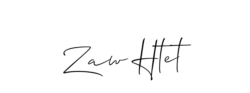 Create a beautiful signature design for name Zaw Htet. With this signature (Allison_Script) fonts, you can make a handwritten signature for free. Zaw Htet signature style 2 images and pictures png