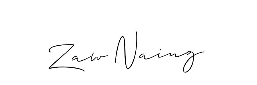 Also we have Zaw Naing name is the best signature style. Create professional handwritten signature collection using Allison_Script autograph style. Zaw Naing signature style 2 images and pictures png