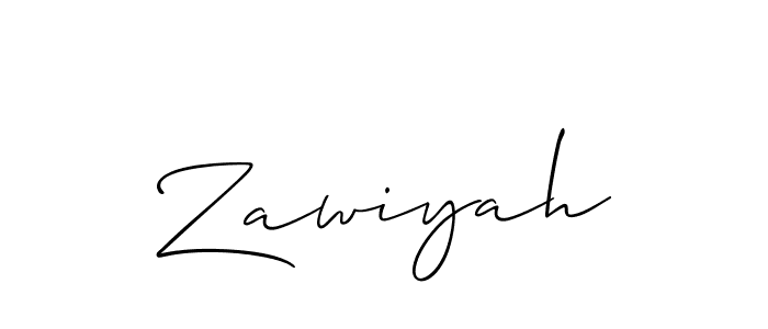 Make a beautiful signature design for name Zawiyah. With this signature (Allison_Script) style, you can create a handwritten signature for free. Zawiyah signature style 2 images and pictures png