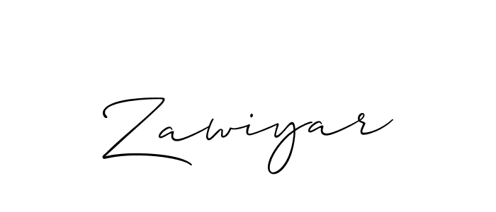 Create a beautiful signature design for name Zawiyar. With this signature (Allison_Script) fonts, you can make a handwritten signature for free. Zawiyar signature style 2 images and pictures png