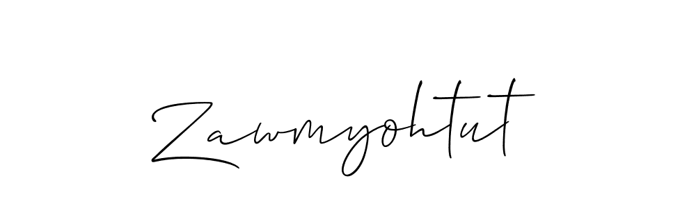 How to make Zawmyohtut name signature. Use Allison_Script style for creating short signs online. This is the latest handwritten sign. Zawmyohtut signature style 2 images and pictures png