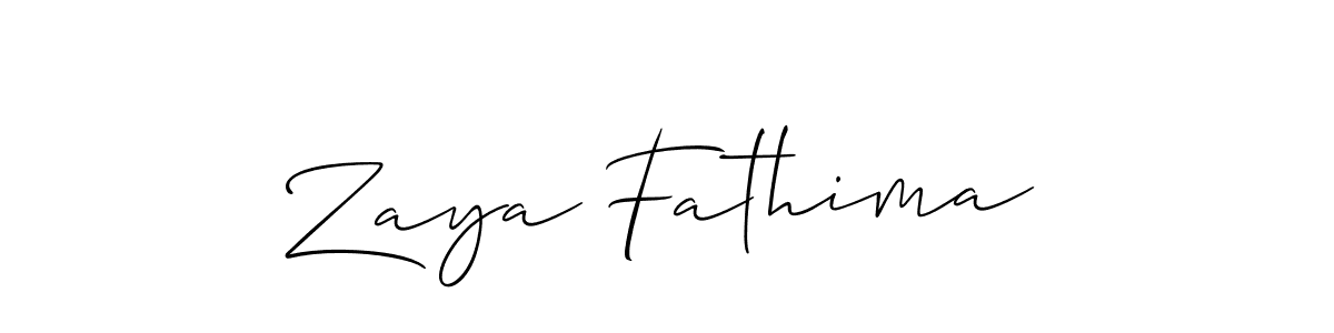 Make a beautiful signature design for name Zaya Fathima. With this signature (Allison_Script) style, you can create a handwritten signature for free. Zaya Fathima signature style 2 images and pictures png