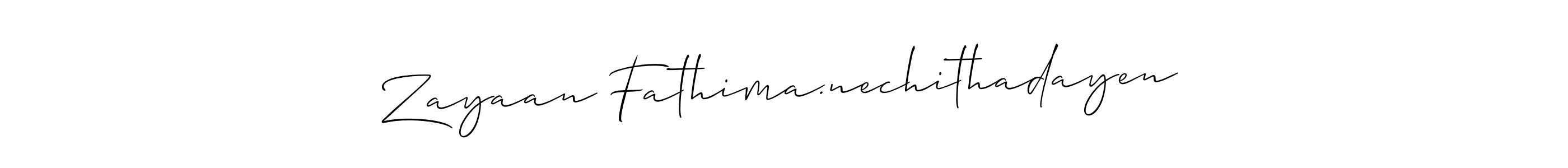 How to make Zayaan Fathima.nechithadayen signature? Allison_Script is a professional autograph style. Create handwritten signature for Zayaan Fathima.nechithadayen name. Zayaan Fathima.nechithadayen signature style 2 images and pictures png