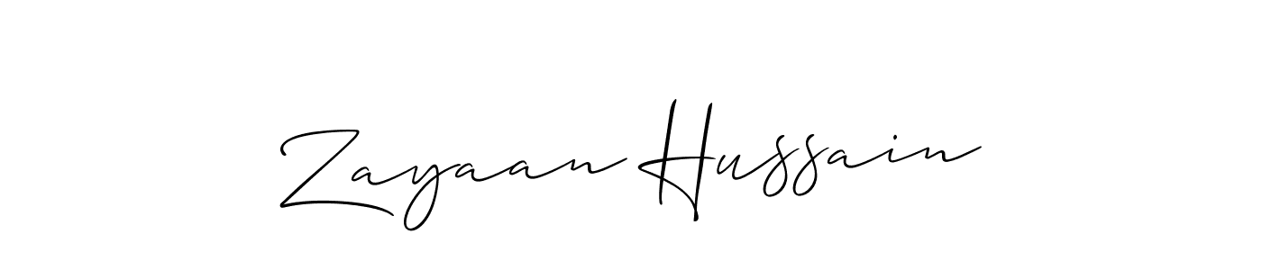 Create a beautiful signature design for name Zayaan Hussain. With this signature (Allison_Script) fonts, you can make a handwritten signature for free. Zayaan Hussain signature style 2 images and pictures png