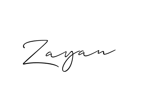 How to make Zayan signature? Allison_Script is a professional autograph style. Create handwritten signature for Zayan name. Zayan signature style 2 images and pictures png