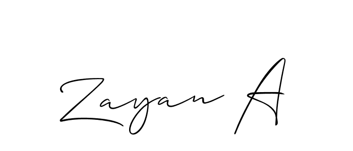 if you are searching for the best signature style for your name Zayan A. so please give up your signature search. here we have designed multiple signature styles  using Allison_Script. Zayan A signature style 2 images and pictures png
