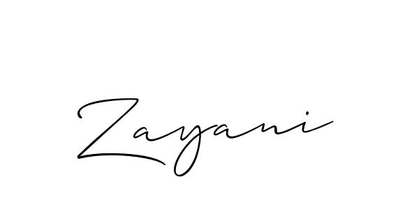 Create a beautiful signature design for name Zayani. With this signature (Allison_Script) fonts, you can make a handwritten signature for free. Zayani signature style 2 images and pictures png