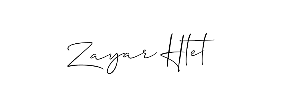 Use a signature maker to create a handwritten signature online. With this signature software, you can design (Allison_Script) your own signature for name Zayar Htet. Zayar Htet signature style 2 images and pictures png