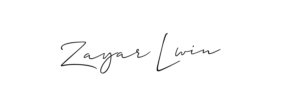 Zayar Lwin stylish signature style. Best Handwritten Sign (Allison_Script) for my name. Handwritten Signature Collection Ideas for my name Zayar Lwin. Zayar Lwin signature style 2 images and pictures png