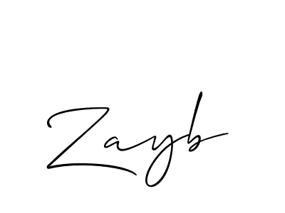 The best way (Allison_Script) to make a short signature is to pick only two or three words in your name. The name Zayb include a total of six letters. For converting this name. Zayb signature style 2 images and pictures png