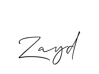 Create a beautiful signature design for name Zayd. With this signature (Allison_Script) fonts, you can make a handwritten signature for free. Zayd signature style 2 images and pictures png