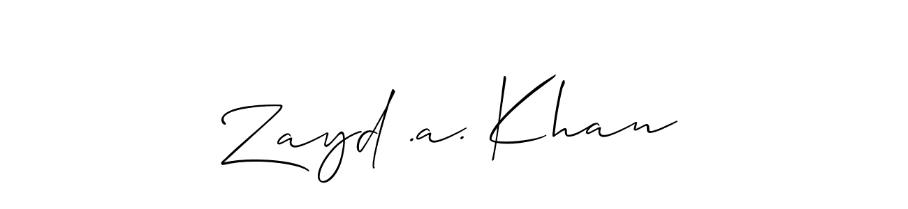 How to Draw Zayd .a. Khan signature style? Allison_Script is a latest design signature styles for name Zayd .a. Khan. Zayd .a. Khan signature style 2 images and pictures png