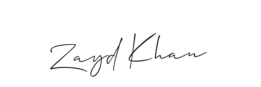 How to Draw Zayd Khan signature style? Allison_Script is a latest design signature styles for name Zayd Khan. Zayd Khan signature style 2 images and pictures png