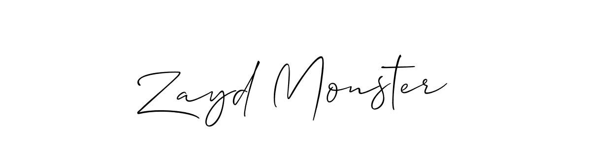 Design your own signature with our free online signature maker. With this signature software, you can create a handwritten (Allison_Script) signature for name Zayd Monster. Zayd Monster signature style 2 images and pictures png
