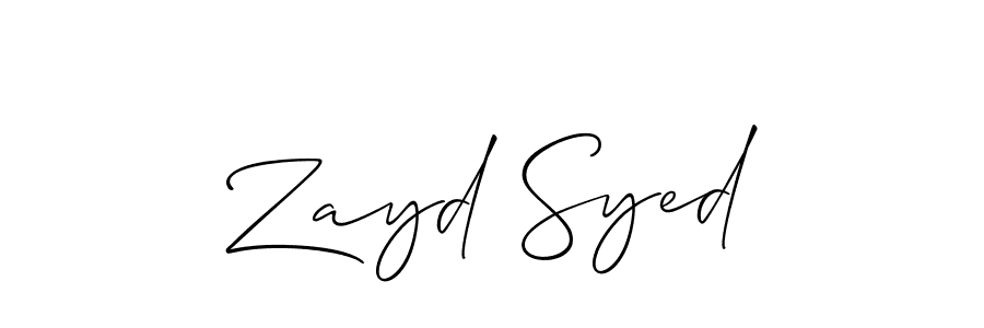 Zayd Syed stylish signature style. Best Handwritten Sign (Allison_Script) for my name. Handwritten Signature Collection Ideas for my name Zayd Syed. Zayd Syed signature style 2 images and pictures png