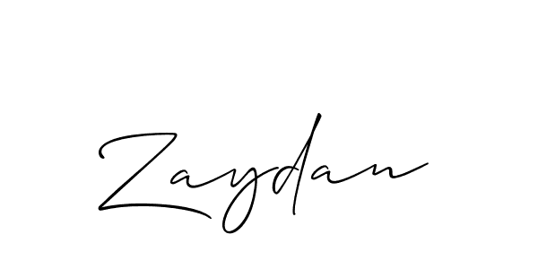Also we have Zaydan name is the best signature style. Create professional handwritten signature collection using Allison_Script autograph style. Zaydan signature style 2 images and pictures png