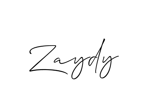 It looks lik you need a new signature style for name Zaydy. Design unique handwritten (Allison_Script) signature with our free signature maker in just a few clicks. Zaydy signature style 2 images and pictures png