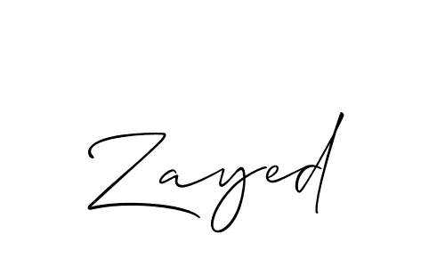 Use a signature maker to create a handwritten signature online. With this signature software, you can design (Allison_Script) your own signature for name Zayed. Zayed signature style 2 images and pictures png