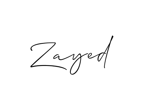 Use a signature maker to create a handwritten signature online. With this signature software, you can design (Allison_Script) your own signature for name Zayed. Zayed signature style 2 images and pictures png